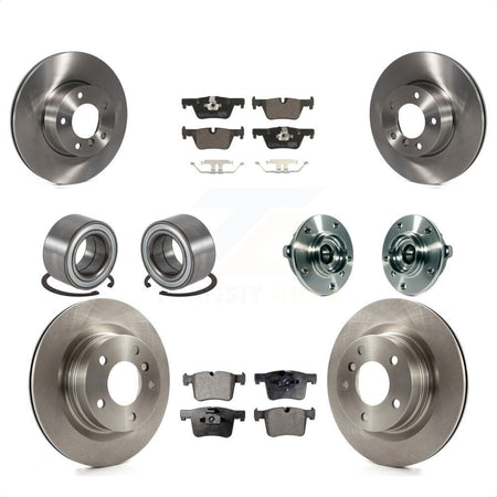 Front Rear Wheel Hub Bearings Assembly Disc Brake Rotors And Ceramic Pads Shoes Kit (10Pc) For 2015-2016 BMW 228i xDrive Without Blue Painted Calipers M Sport Package KBB-113489 by Transit Auto