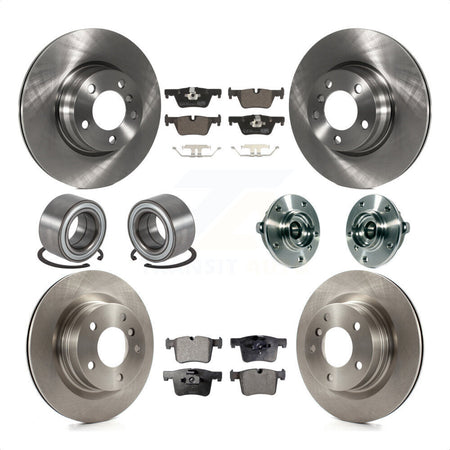 Front Rear Wheel Hub Bearings Assembly Disc Brake Rotors And Ceramic Pads Shoes Kit (10Pc) For 2015-2016 BMW 228i xDrive Without Blue Painted Calipers With M Sport Package KBB-113493 by Transit Auto