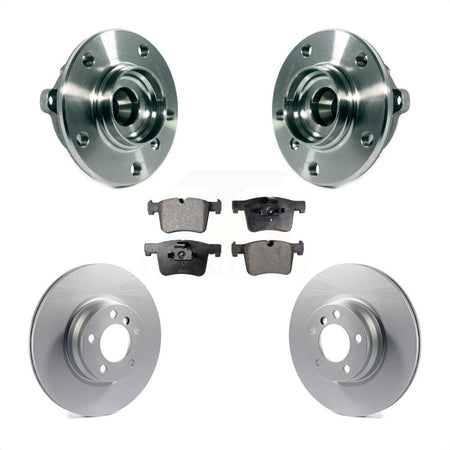 Front Hub Bearing Assembly Coated Disc Brake Rotors And Semi-Metallic Pads Kit For BMW 328i xDrive 428i Gran Coupe 228i Without Blue Painted Calipers With M Sport Package KBB-113756 by Transit Auto