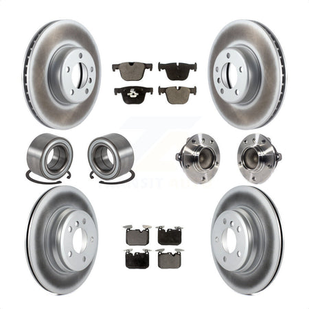 Front Rear Wheel Hub Bearings Assembly Coated Disc Brake Rotors And Semi-Metallic Pads Shoes Kit (10Pc) For BMW 340i 435i Gran Coupe ActiveHybrid 3 KBB-113802 by Transit Auto
