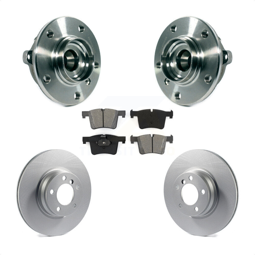 Front Hub Bearing Assembly Coated Disc Brake Rotors And Semi-Metallic Pads Kit For BMW 328i xDrive 428i Gran Coupe 228i Without Blue Painted Calipers With M Sport Package KBB-113874 by Transit Auto