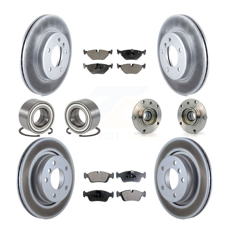Front Rear Wheel Hub Bearings Assembly Coated Disc Brake Rotors And Ceramic Pads Shoes Kit (10Pc) For 2001-2005 BMW 325i KBB-114010 by Transit Auto