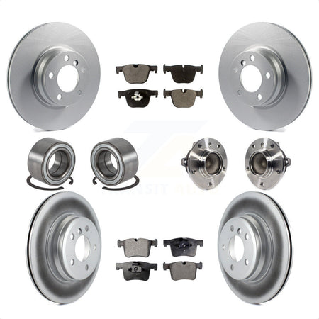 Front Rear Wheel Hub Bearings Assembly Coated Disc Brake Rotors And Ceramic Pads Shoes Kit (10Pc) For BMW 428i Gran Coupe Without Blue Painted Calipers With M Sport Package KBB-114017 by Transit Auto