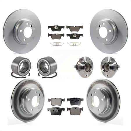 Front Rear Wheel Hub Bearings Assembly Coated Disc Brake Rotors And Ceramic Pads Shoes Kit (10Pc) For BMW 328i 228i KBB-114019 by Transit Auto