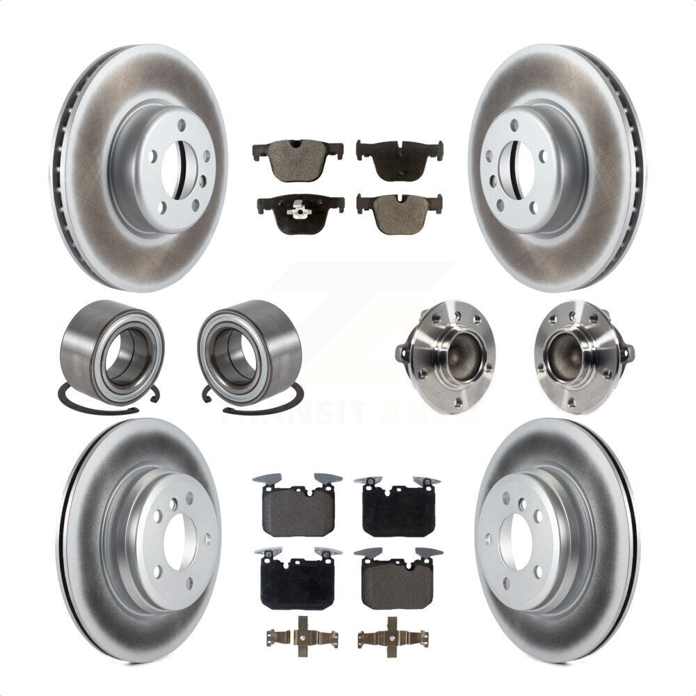 Front Rear Wheel Hub Bearings Assembly Coated Disc Brake Rotors And Ceramic Pads Shoes Kit (10Pc) For BMW 340i 435i Gran Coupe ActiveHybrid 3 KBB-114021 by Transit Auto