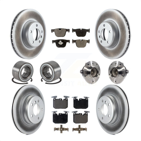 Front Rear Wheel Hub Bearings Assembly Coated Disc Brake Rotors And Ceramic Pads Shoes Kit (10Pc) For BMW 340i 435i Gran Coupe ActiveHybrid 3 KBB-114021 by Transit Auto