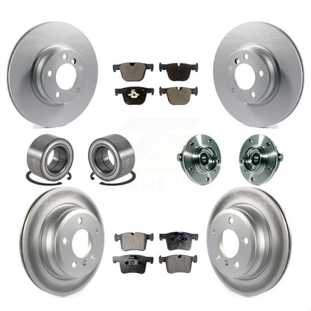 Front Rear Wheel Hub Bearings Assembly Coated Disc Brake Rotors And Ceramic Pads Shoes Kit (10Pc) For 2016 BMW 428i xDrive Without Blue Painted Calipers With M Sport Package KBB-114028 by Transit Auto