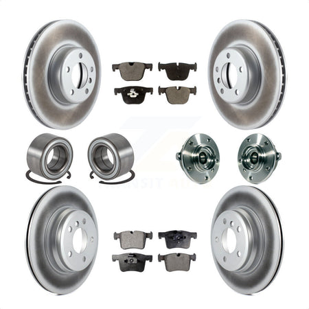 Front Rear Wheel Hub Bearings Assembly Coated Disc Brake Rotors And Ceramic Pads Shoes Kit (10Pc) For BMW 335i xDrive 435i GT Gran Coupe Without Blue Painted Calipers KBB-114031 by Transit Auto