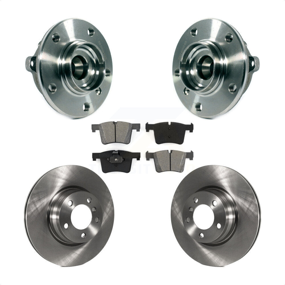 Front Hub Bearing Assembly With Disc Brake Rotors And Semi-Metallic Pads Kit For BMW 328i xDrive 428i Gran Coupe 228i Without Blue Painted Calipers M Sport Package KBB-114097 by Transit Auto