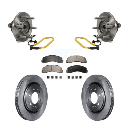 Front Hub Bearing Assembly With Disc Brake Rotors And Ceramic Pads Kit For 2018-2020 Ford F-150 Limited Platinum SSV XL XLT King Ranch Lariat with 4WD KBB-114168 by Transit Auto