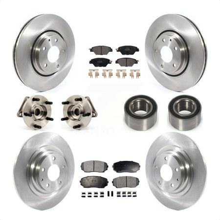 Front Rear Wheel Hub Bearings Assembly Disc Brake Rotors And Semi-Metallic Pads Kit (10Pc) For 2016 Mazda CX-9 AWD KBB-114175 by Transit Auto