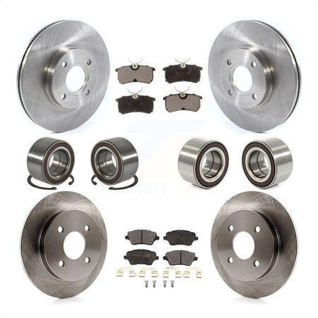 Front Rear Wheel Bearings Disc Brake Rotors And Ceramic Pads Kit (10Pc) For 2014-2018 Ford Fiesta ST KBB-114216 by Transit Auto