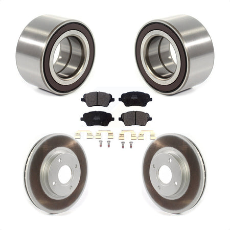 Front Wheel Bearing With Coated Disc Brake Rotors And Semi-Metallic Pads Kit For 2014-2018 Ford Fiesta ST KBB-114308 by Transit Auto