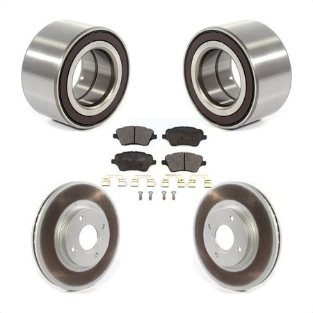 Front Wheel Bearing With Coated Disc Brake Rotors And Ceramic Pads Kit For 2014-2018 Ford Fiesta ST KBB-114361 by Transit Auto
