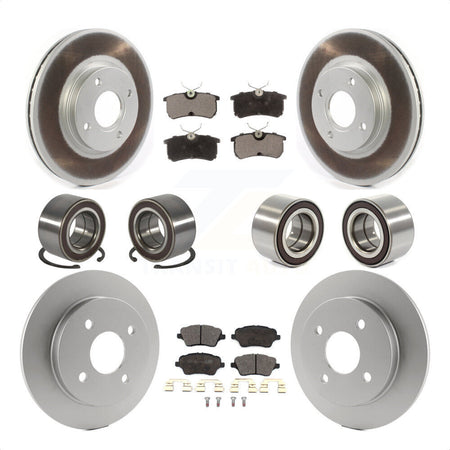 Front Rear Wheel Bearings Coated Disc Brake Rotors And Ceramic Pads Kit (10Pc) For 2014-2018 Ford Fiesta ST KBB-114367 by Transit Auto