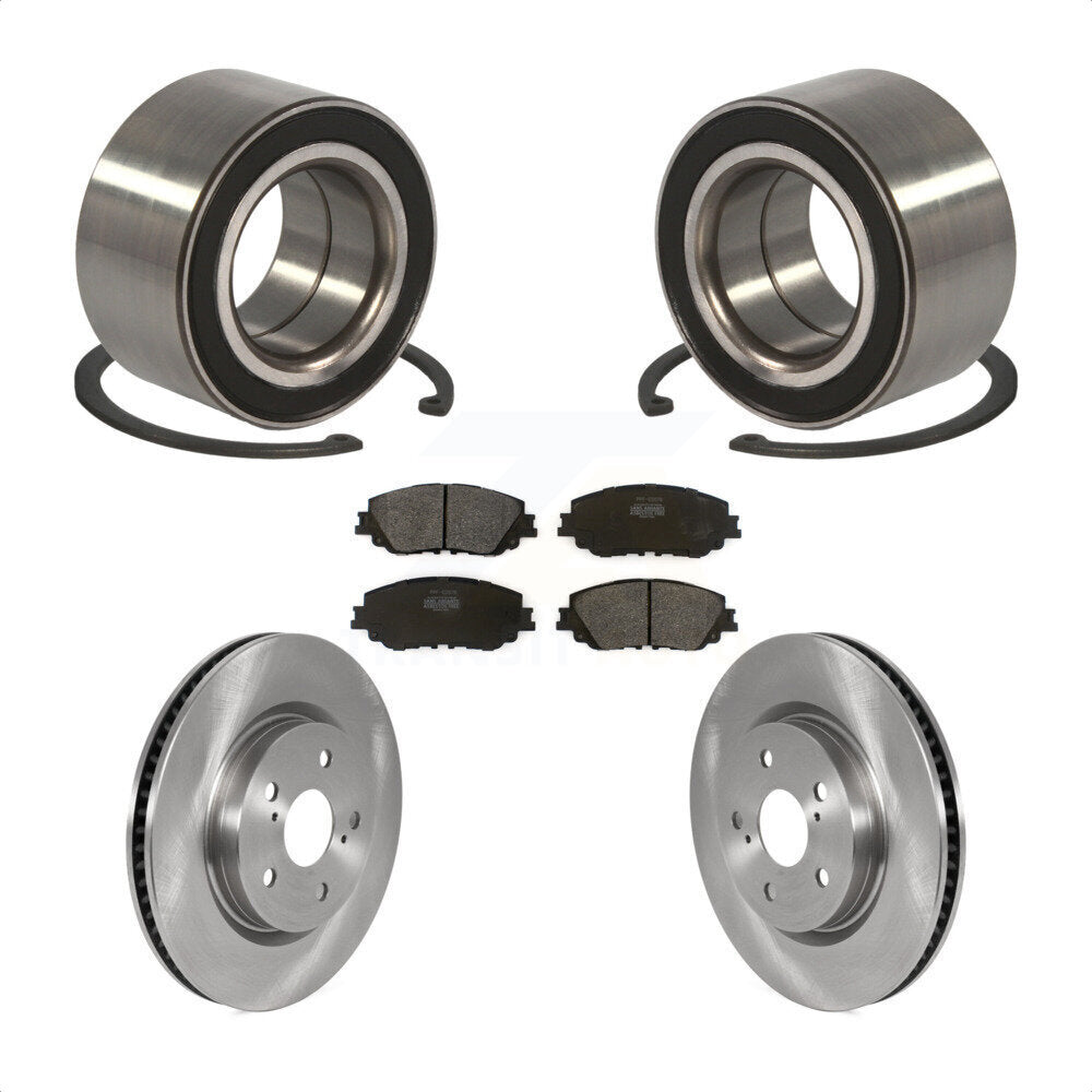 Front Wheel Bearing With Disc Brake Rotors And Semi-Metallic Pads Kit For 2018 Toyota Camry KBB-114372 by Transit Auto