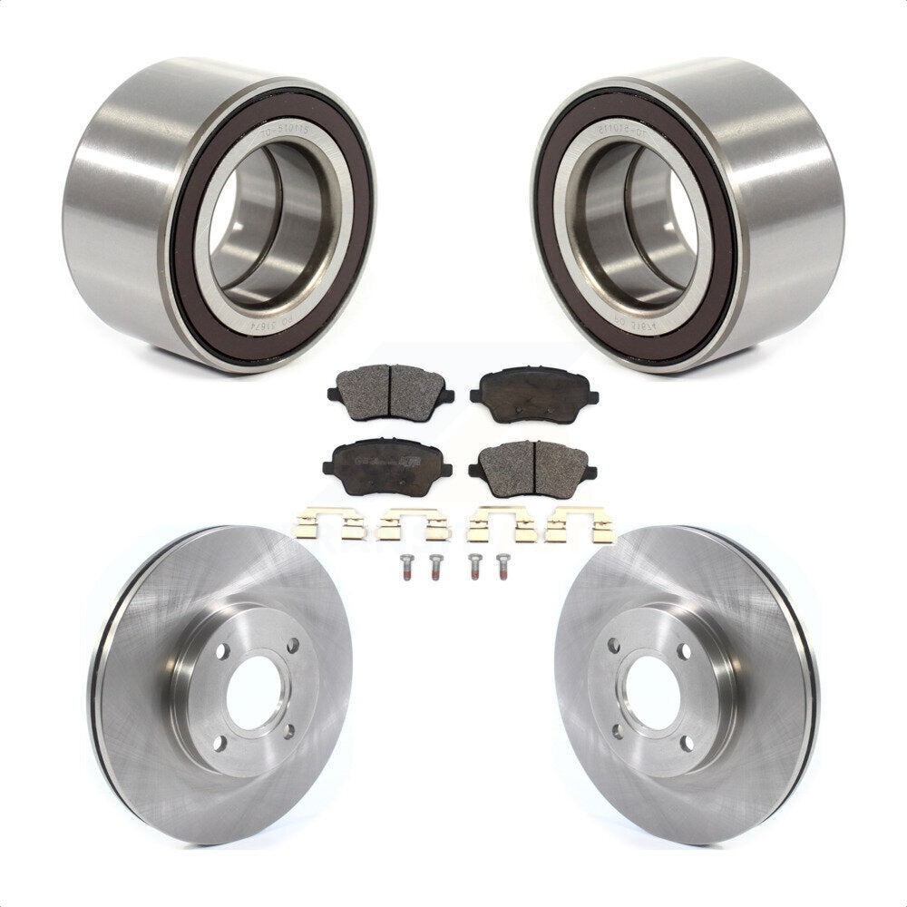 Front Wheel Bearing With Disc Brake Rotors And Ceramic Pads Kit For 2014-2018 Ford Fiesta ST KBB-114403 by Transit Auto