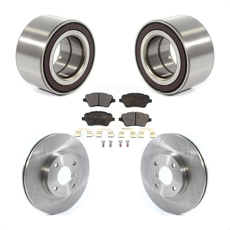 Front Wheel Bearing With Disc Brake Rotors And Ceramic Pads Kit For 2014-2018 Ford Fiesta ST KBB-114403 by Transit Auto