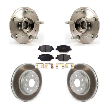 Front Hub Bearing Assembly With Coated Disc Brake Rotors And Semi-Metallic Pads Kit For 2016 Chevrolet Camaro LT with 3.6L 2.0L Without Brembo Calipers KBB-114642 by Transit Auto