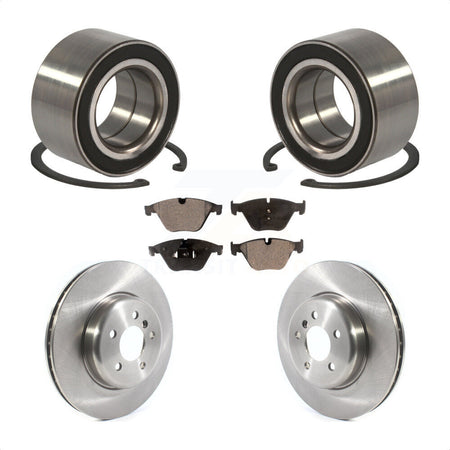 Front Wheel Bearing With Disc Brake Rotors And Semi-Metallic Pads Kit For 2011-2012 BMW 535i xDrive KBB-114908 by Transit Auto