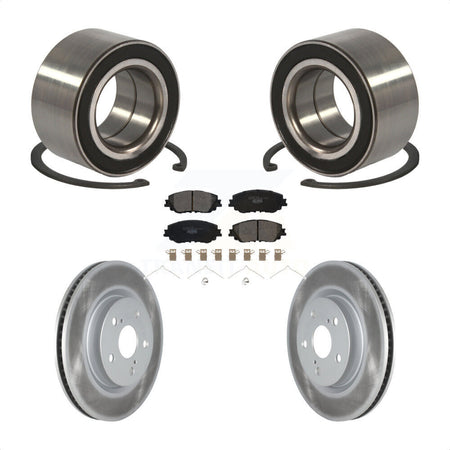 Front Wheel Bearing With Coated Disc Brake Rotors And Ceramic Pads Kit For 2018 Toyota Camry KBB-115034 by Transit Auto