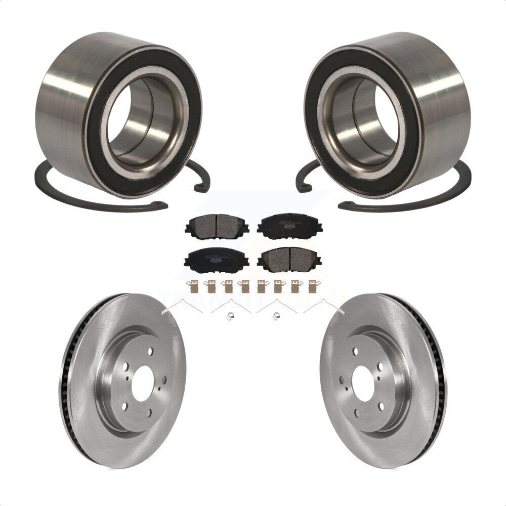 Front Wheel Bearing With Disc Brake Rotors And Ceramic Pads Kit For 2018 Toyota Camry KBB-115046 by Transit Auto