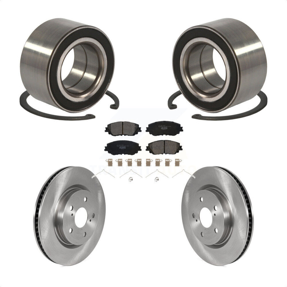 Front Wheel Bearing With Disc Brake Rotors And Ceramic Pads Kit For 2018 Toyota Camry KBB-115046 by Transit Auto