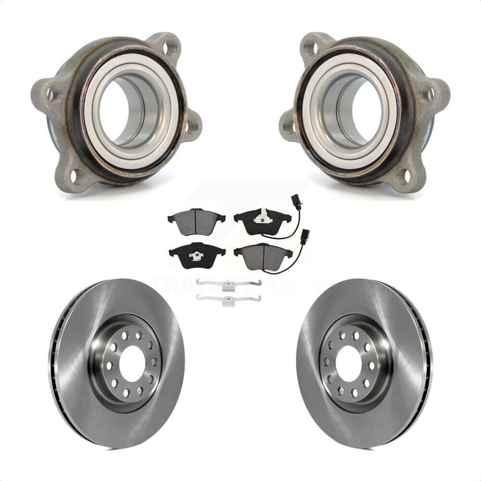 Front Hub Bearing Assembly With Disc Brake Rotors And Semi-Metallic Pads Kit For Audi A4 Quattro KBB-115311 by Transit Auto