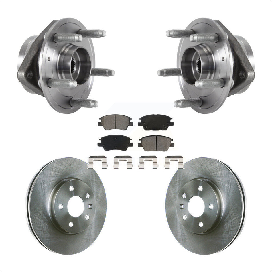 Front Hub Bearing Assembly With Disc Brake Rotors And Semi-Metallic Pads Kit For 2016-2019 Chevrolet Cruze KBB-115329 by Transit Auto