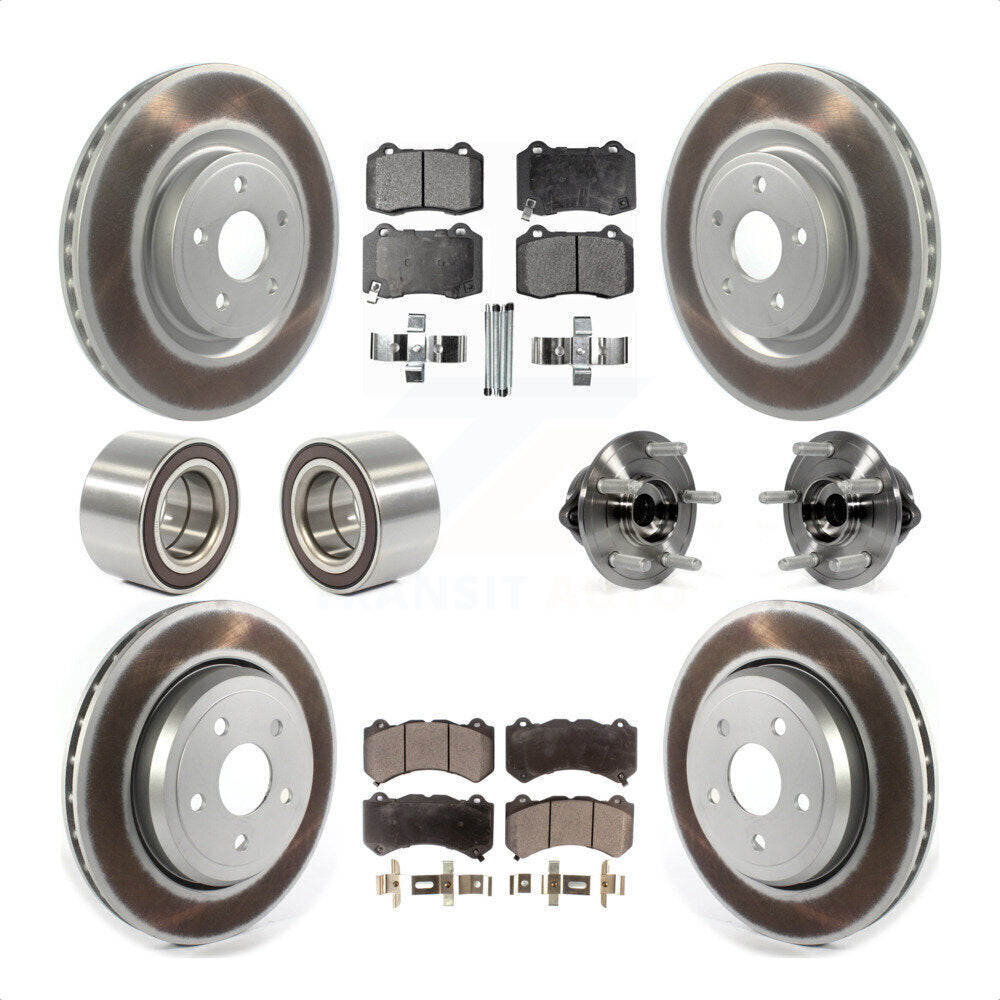 Front Rear Wheel Hub Bearings Assembly Coated Disc Brake Rotors And Semi-Metallic Pads Shoes Kit (10Pc) For Jeep Grand Cherokee Dodge Durango KBB-116086 by Transit Auto