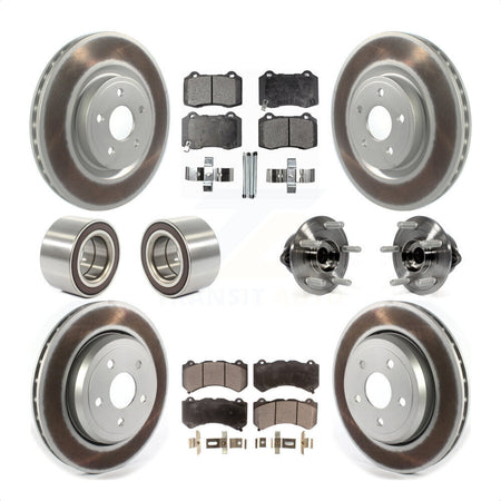 Front Rear Wheel Hub Bearings Assembly Coated Disc Brake Rotors And Ceramic Pads Shoes Kit (10Pc) For Jeep Grand Cherokee Dodge Durango KBB-116148 by Transit Auto