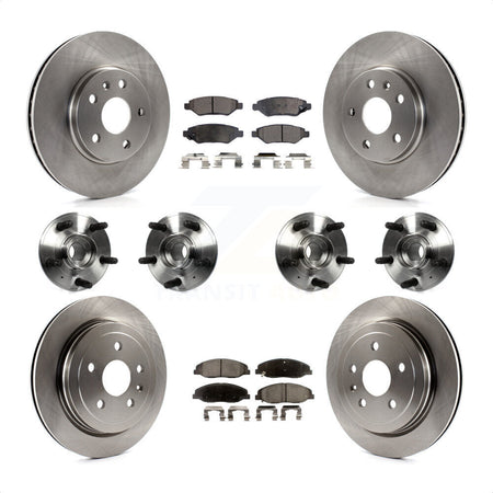 Front Rear Hub Bearings Assembly Disc Brake Rotors And Ceramic Pads Kit (10Pc) For 2012-2013 Cadillac CTS V With 315mm Diameter Rotor KBB-116248 by Transit Auto
