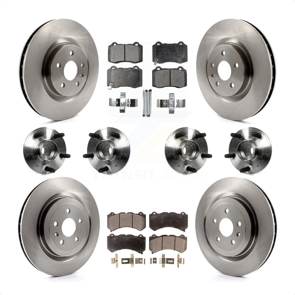 Front Rear Hub Bearings Assembly Disc Brake Rotors And Ceramic Pads Kit (10Pc) For 2014 Chevrolet Camaro ZL1 KBB-116294 by Transit Auto