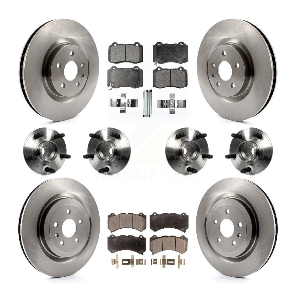 Front Rear Hub Bearings Assembly Disc Brake Rotors And Ceramic Pads Kit (10Pc) For 2014 Chevrolet Camaro ZL1 KBB-116294 by Transit Auto