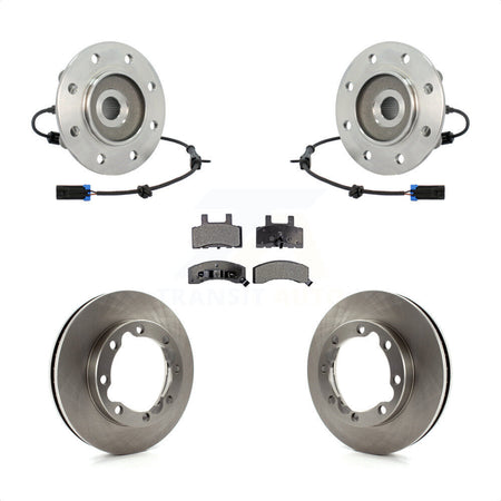 Front Hub Bearing Assembly With Disc Brake Rotors And Semi-Metallic Pads Kit For 1995-1995 K3500 Chevrolet GMC Dual Rear Wheels KBB-116429 by Transit Auto