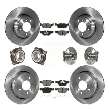 Front Rear Hub Bearings Assembly Disc Brake Rotors And Semi-Metallic Pads Kit (10Pc) For 2012 BMW X1 xDrive28i with AWD With 300mm Diameter Rotor KBB-116450 by Transit Auto