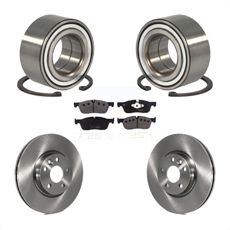 Front Wheel Bearing With Disc Brake Rotors And Semi-Metallic Pads Kit For 2016-2017 Land Rover Range Evoque 300mm Diameter Rotor KBB-116526 by Transit Auto