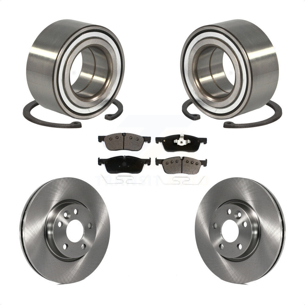 Front Wheel Bearing With Disc Brake Rotors And Ceramic Pads Kit For 2016-2017 Land Rover Range Evoque 300mm Diameter Rotor KBB-116532 by Transit Auto