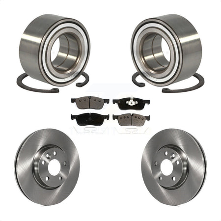 Front Wheel Bearing With Disc Brake Rotors And Ceramic Pads Kit For 2016-2017 Land Rover Range Evoque 300mm Diameter Rotor KBB-116532 by Transit Auto