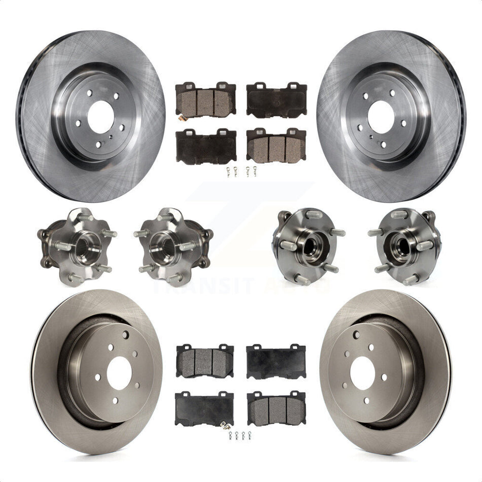 Front Rear Hub Bearings Assembly Disc Brake Rotors And Semi-Metallic Pads Kit (10Pc) For Infiniti Q50 M37 Q70 Q70L QX70 M56 INFINITI KBB-116541 by Transit Auto