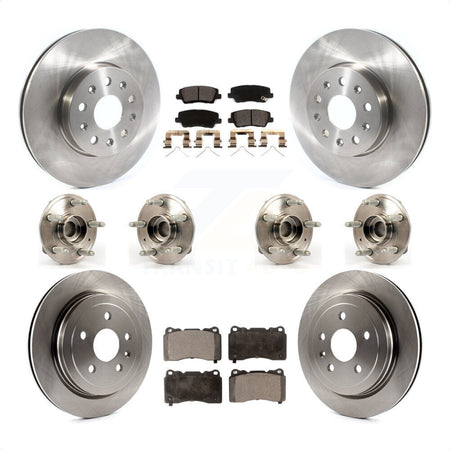 Front Rear Hub Bearings Assembly Disc Brake Rotors And Ceramic Pads Kit (10Pc) For Cadillac CTS Except Posi-Trac KBB-116570 by Transit Auto