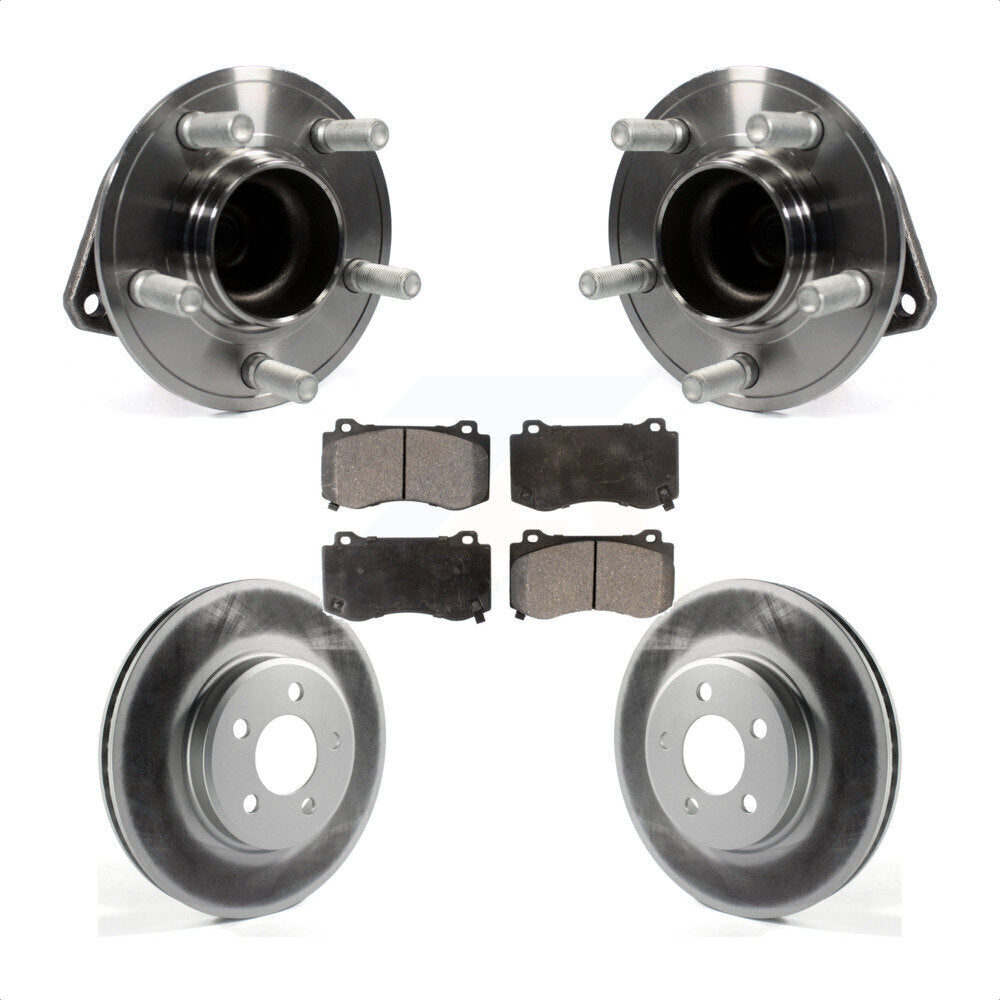 Front Hub Bearing Assembly With Coated Disc Brake Rotors And Semi-Metallic Pads Kit For 2019 Dodge Charger GT with RWD Brembo Brakes KBB-116669 by Transit Auto