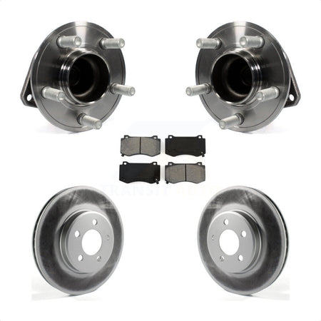 Front Hub Bearing Assembly With Coated Disc Brake Rotors And Semi-Metallic Pads Kit For 2019 Dodge Charger GT with RWD Brembo Brakes KBB-116674 by Transit Auto