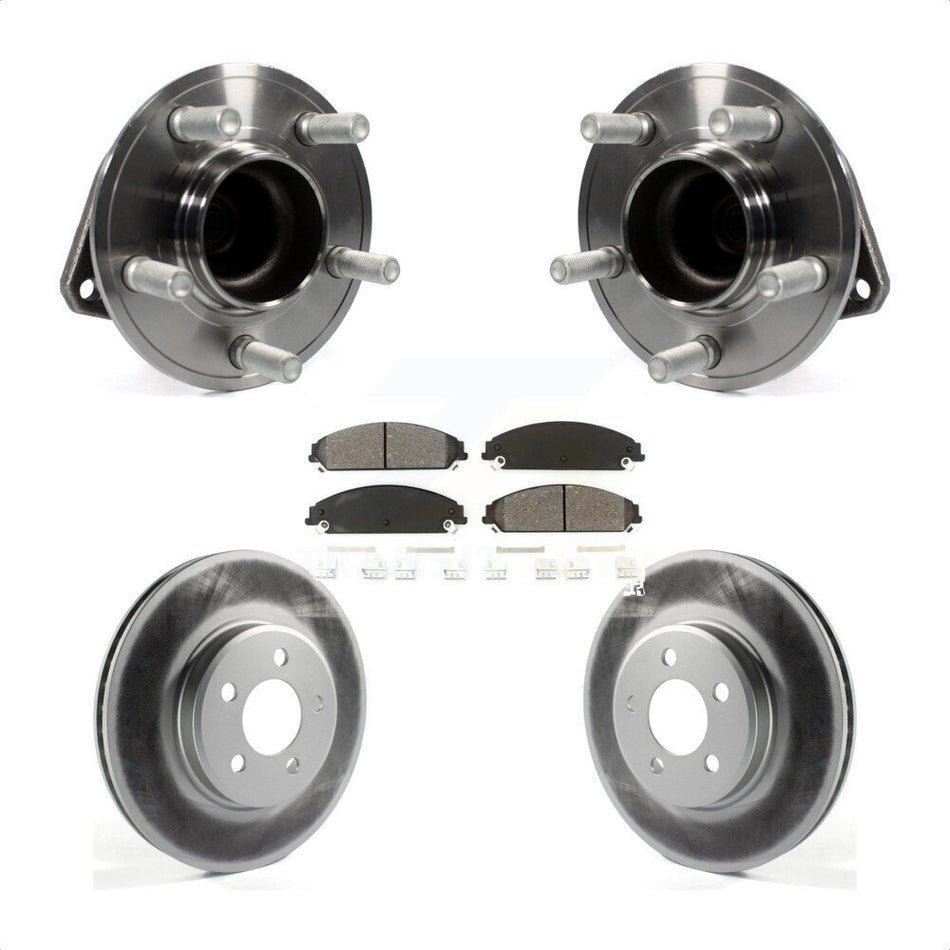 Front Hub Bearing Assembly With Coated Disc Brake Rotors And Semi-Metallic Pads Kit For Dodge Charger Chrysler 300 Challenger KBB-116676 by Transit Auto