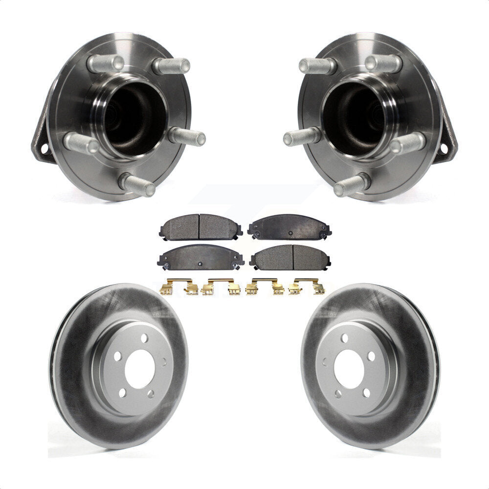 Front Hub Bearing Assembly With Coated Disc Brake Rotors And Ceramic Pads Kit For Dodge Charger Chrysler 300 Challenger KBB-116683 by Transit Auto