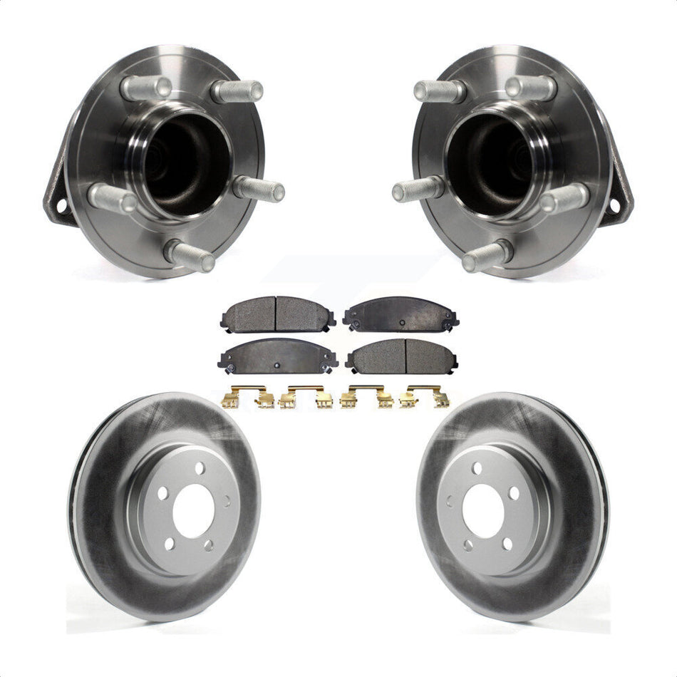 Front Hub Bearing Assembly With Coated Disc Brake Rotors And Ceramic Pads Kit For Dodge Charger Chrysler 300 Challenger KBB-116683 by Transit Auto