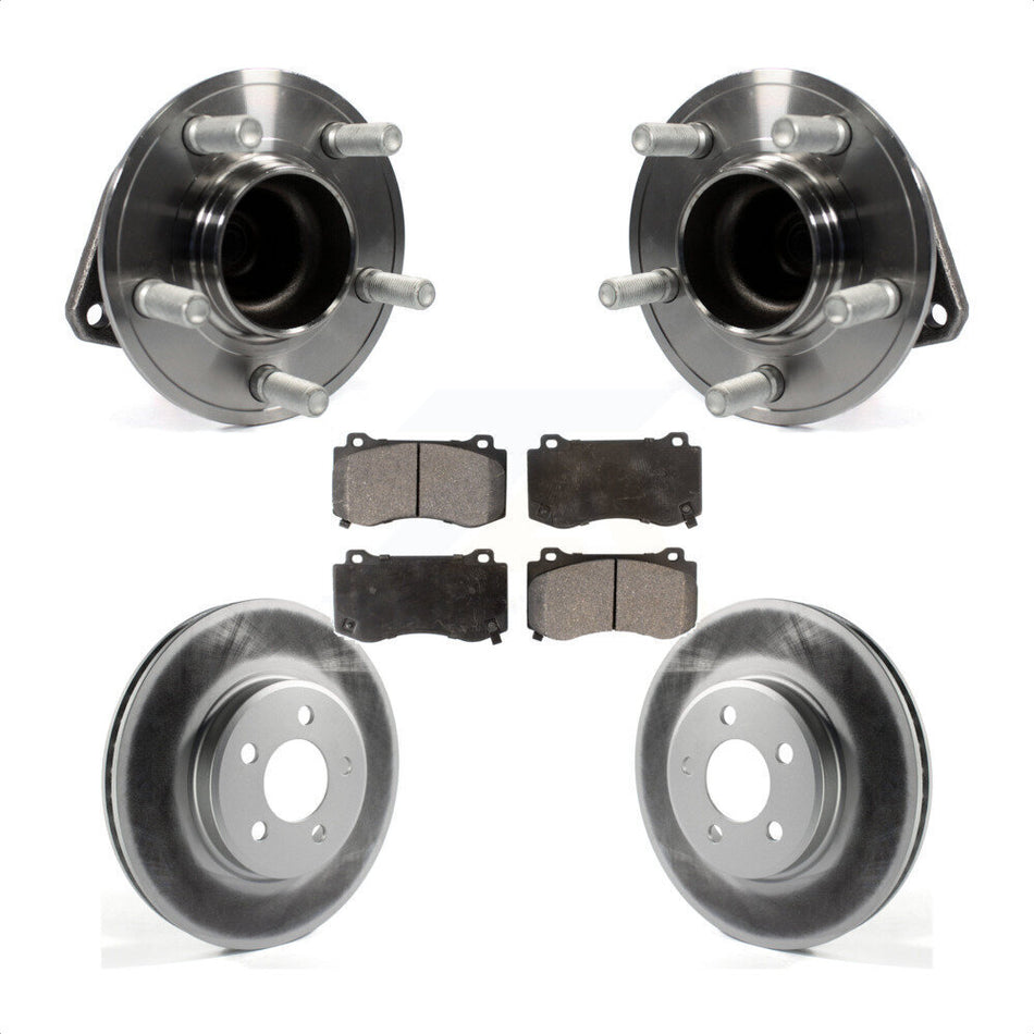 Front Hub Bearing Assembly With Coated Disc Brake Rotors And Ceramic Pads Kit For 2019 Dodge Charger GT with RWD Brembo Brakes KBB-116684 by Transit Auto