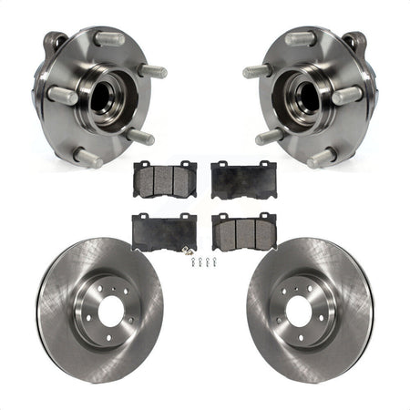 Front Hub Bearing Assembly With Disc Brake Rotors And Semi-Metallic Pads Kit For 2017-2018 INFINITI Q70 Hybrid with RWD Sport Package KBB-116688 by Transit Auto