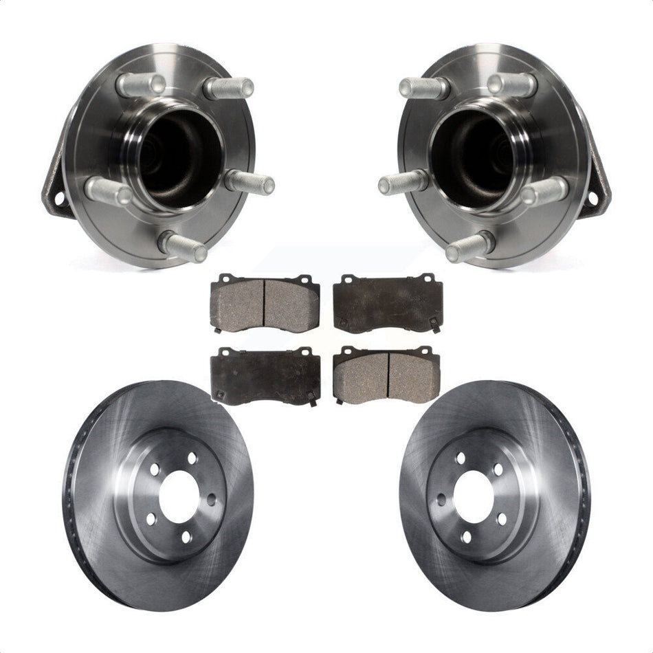 Front Hub Bearing Assembly With Disc Brake Rotors And Semi-Metallic Pads Kit For 2019 Dodge Charger GT with RWD Brembo Brakes KBB-116695 by Transit Auto