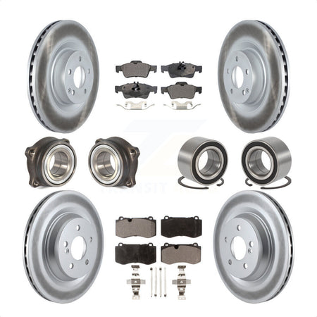 Front Rear Wheel Hub Bearings Assembly Coated Disc Brake Rotors And Ceramic Pads Kit (10Pc) For 2009 Mercedes-Benz S450 Without Sport Package KBB-116868 by Transit Auto